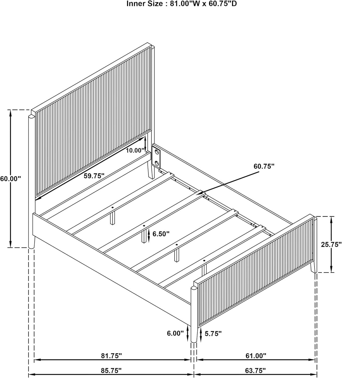 Kirby Kha Brookmead Wood Panel Bed Black