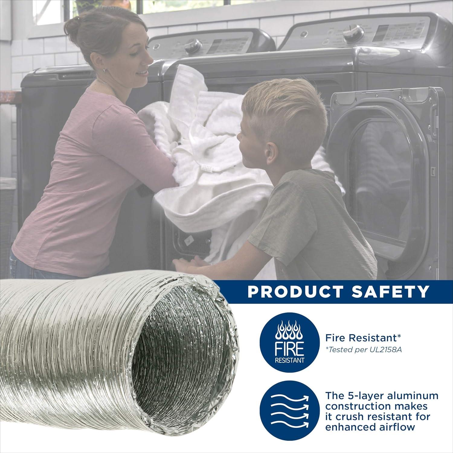 GE Appliances Dryer Duct, 8 Foot Length Metal Dryer Transition Duct, PM08X10085, UL Listed