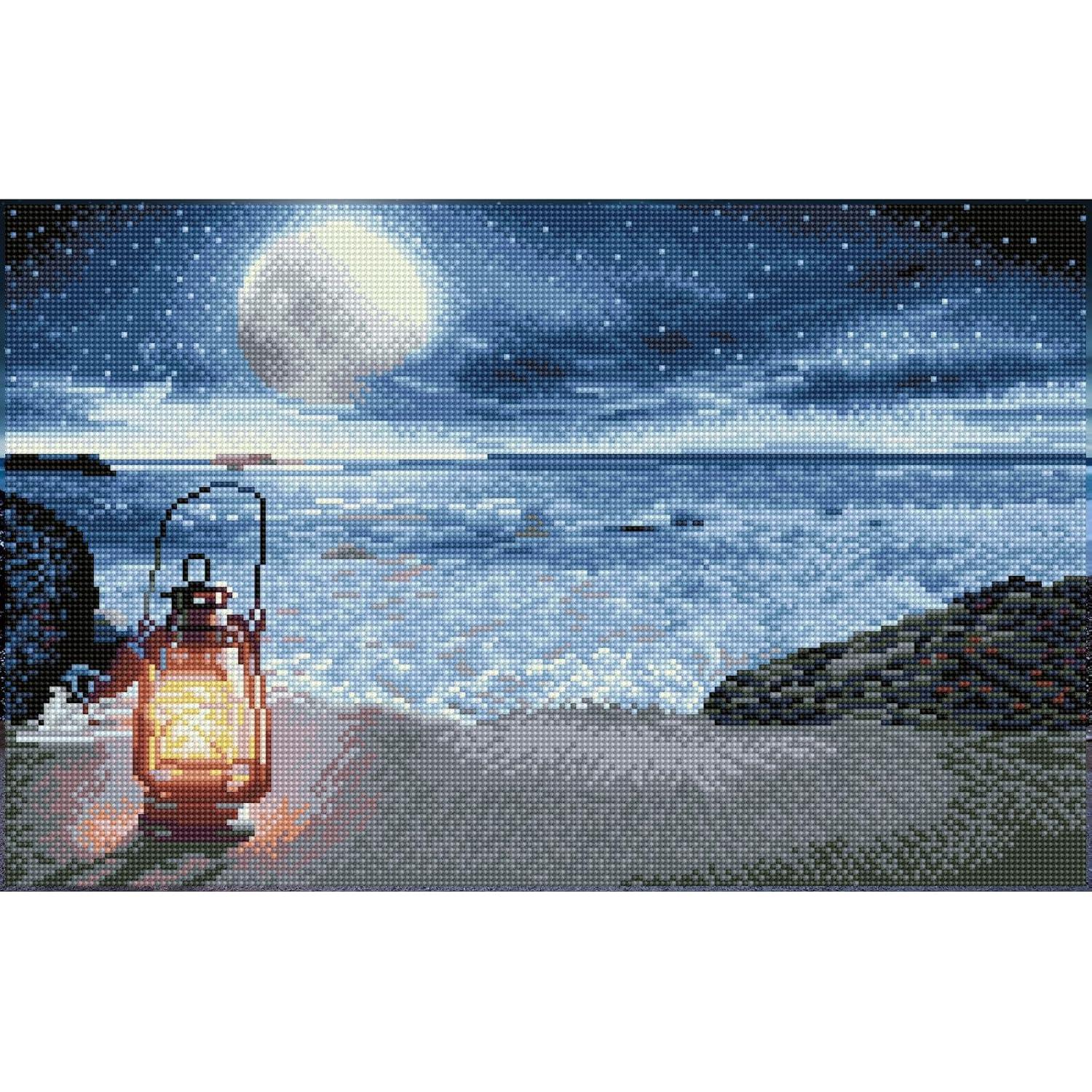 Diamond Dotz Seaside vigil Diamond Painting Kits for Adults - Diamond Art Kits a Relaxing Creative Craft Kit with Dotz Gems 13x20.5