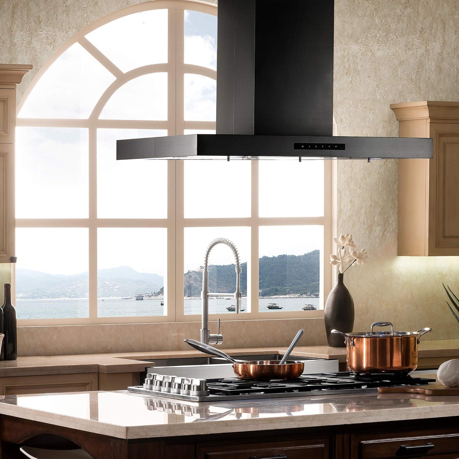 ZLINE ZLINE 36 in. Convertible Vent Isl& Mount Range Hood in Stainless Steel (KE2i-36) BSKE2iN-36