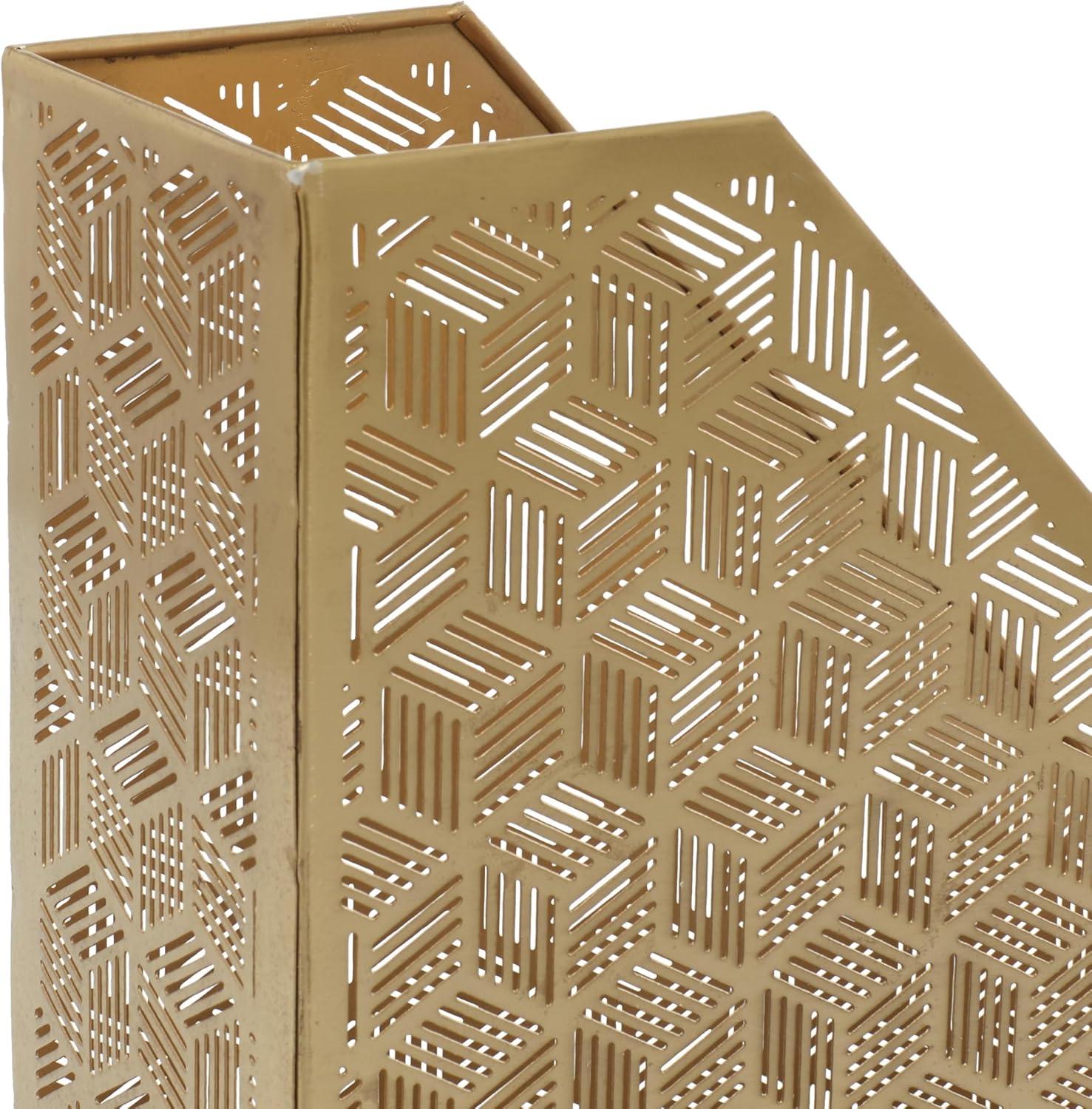CosmoLiving by Cosmopolitan Modern Perforated Design Round Metal Waste Basket