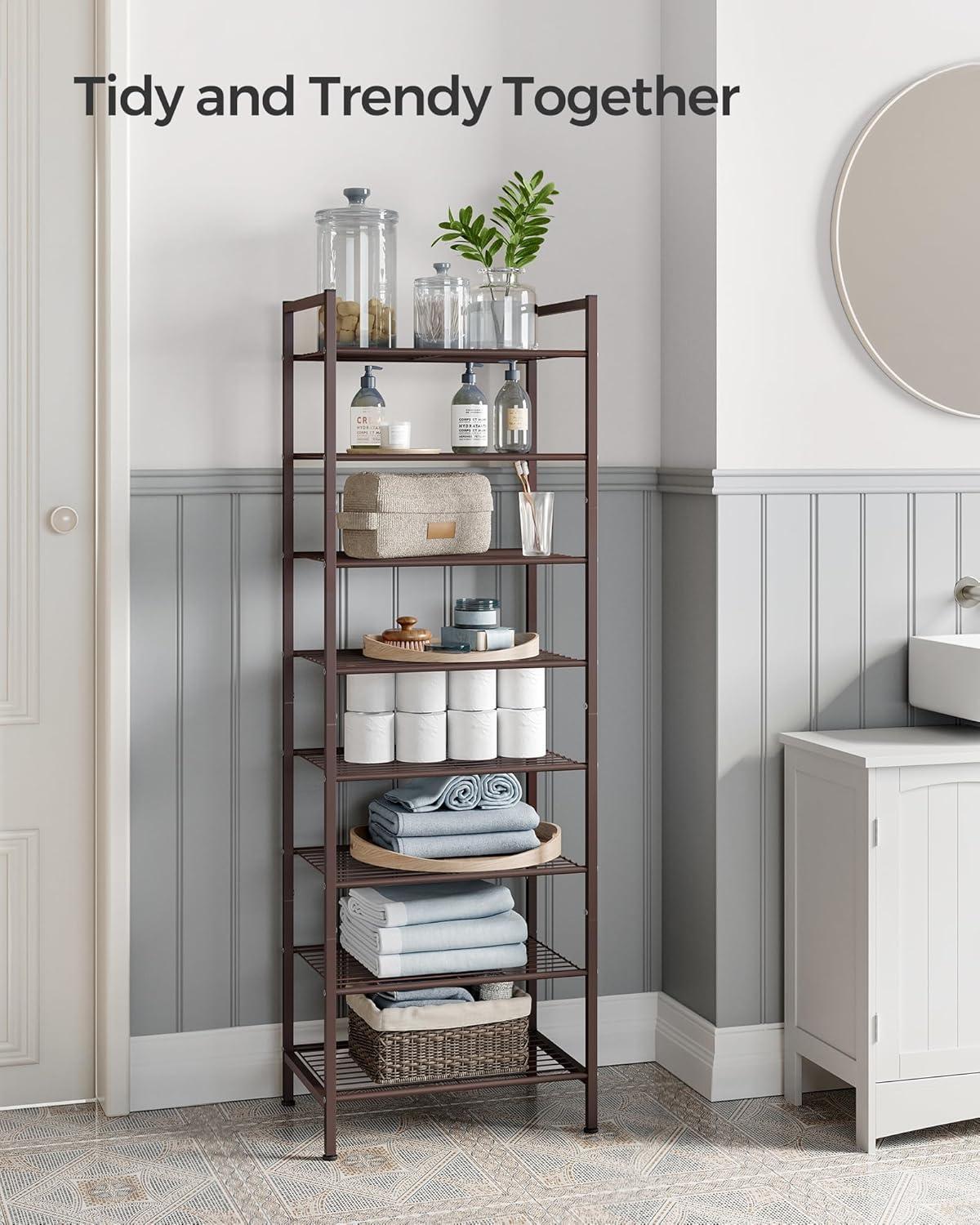 Bronze 8-Tier Stackable Metal Shoe Rack for Small Spaces