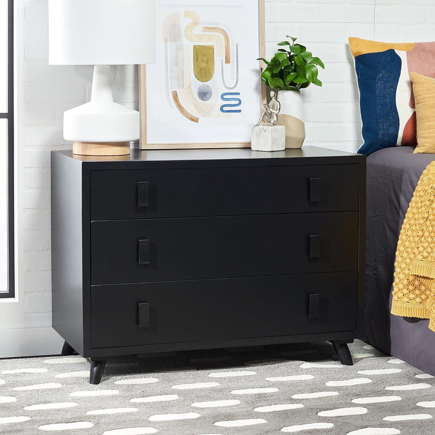 Blaize 3 Drawer Chest - CHS6601 - Black - Safavieh