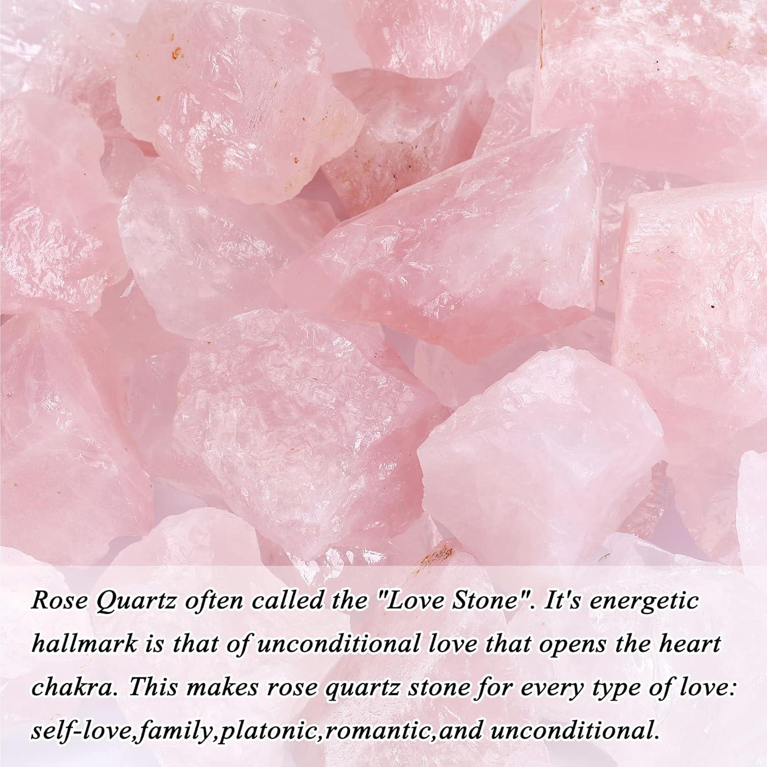 1 lb Natural Raw Rose Quartz Rough Stones Set