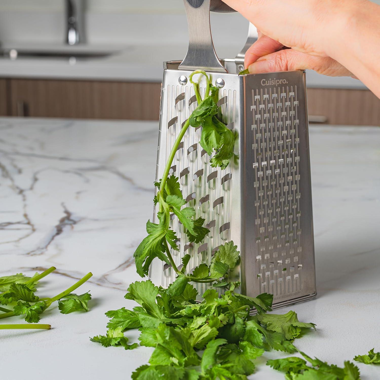 Stainless Steel 6-Sided Box Grater with Black Handle