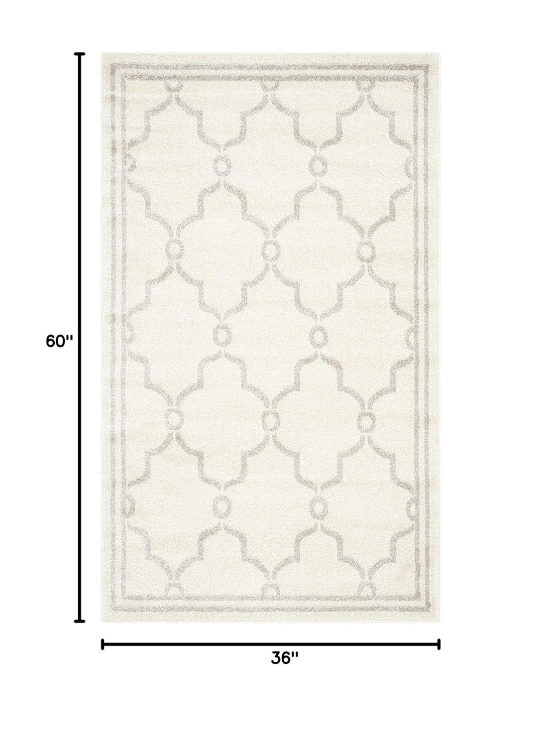 Amherst AMT414 Power Loomed Indoor Accent Rug - Ivory/Light Grey - 3'x5' - Safavieh