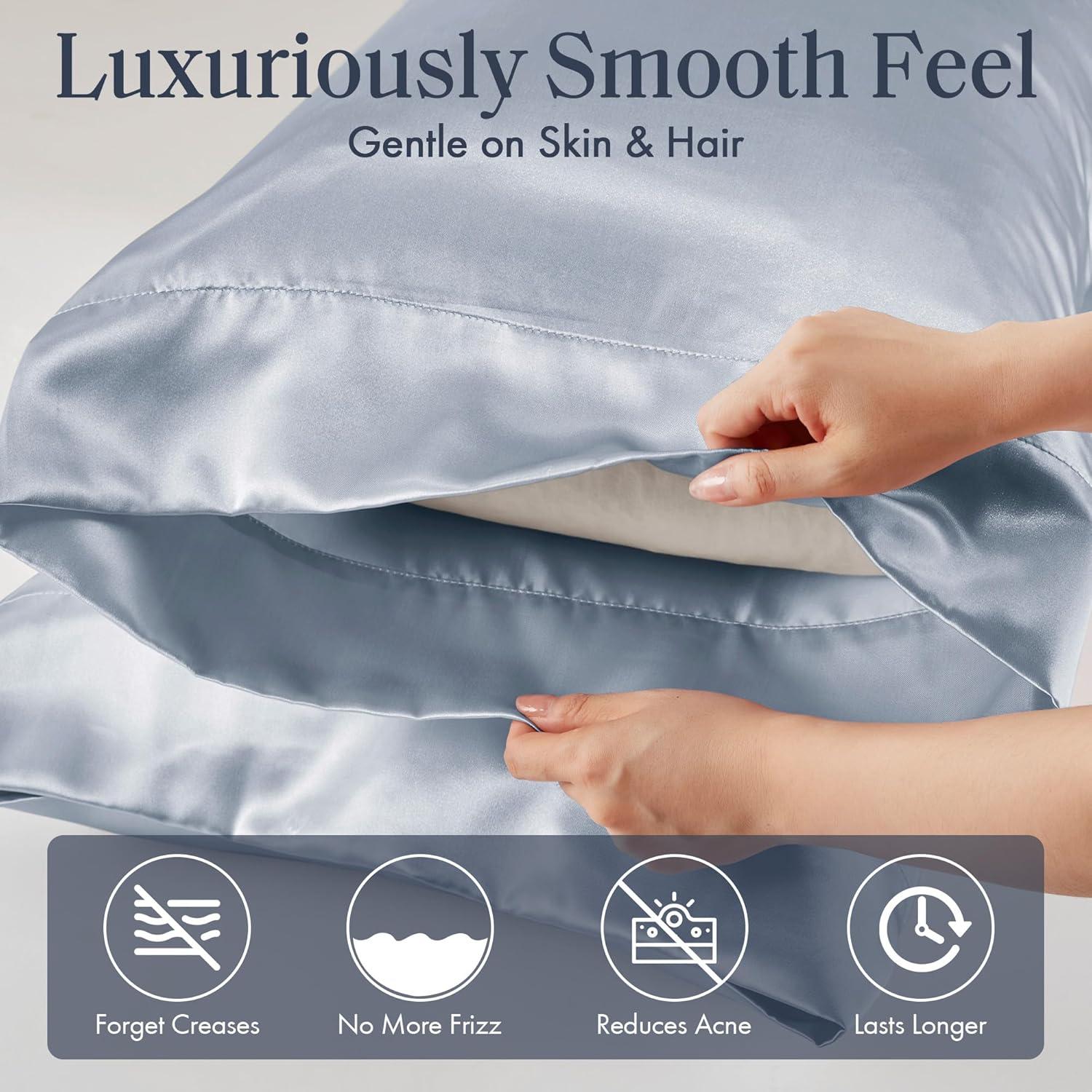 Madison Park Essentials Satin Luxury 2PC Pillowcases (Set of 2)
