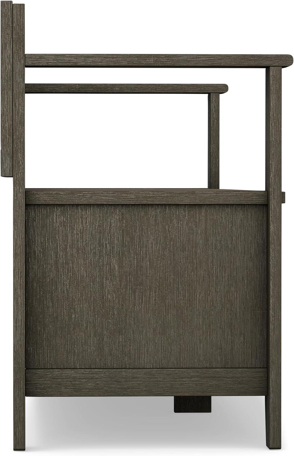 Amherst SOLID WOOD 48" W Transitional Entryway Storage Bench in Farmhouse Gray