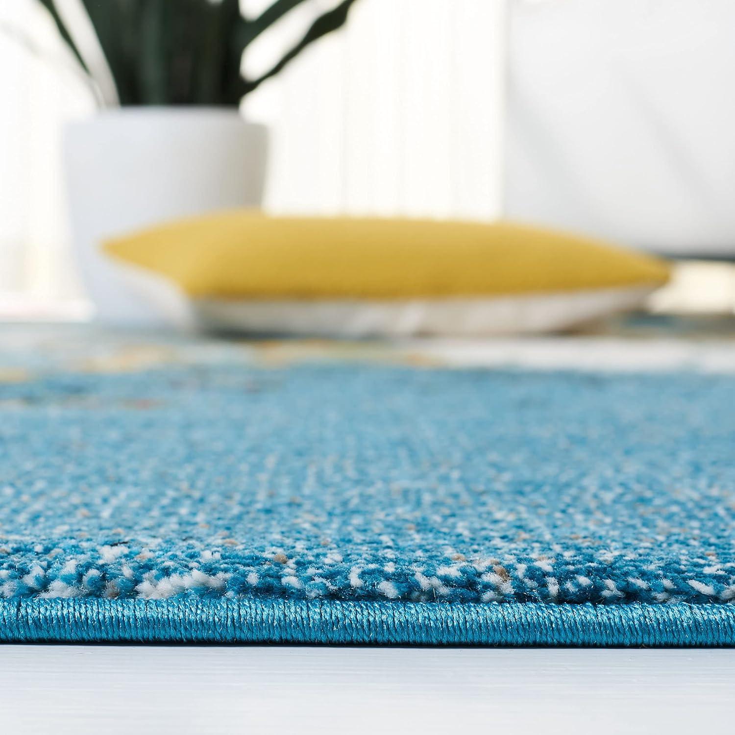 Glacier GLA125 Power Loomed Indoor Area Rug - Blue/Gold - 5'3"x7'6" - Safavieh