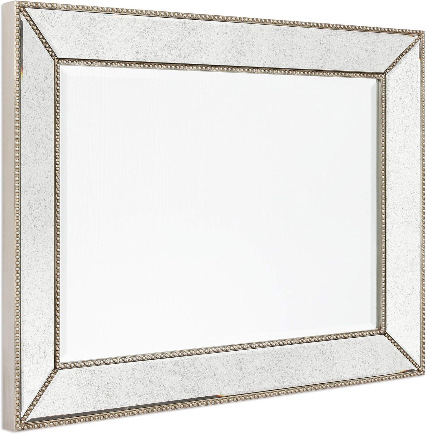 Champagne Beed Beveled Rectangle Wall Mirror