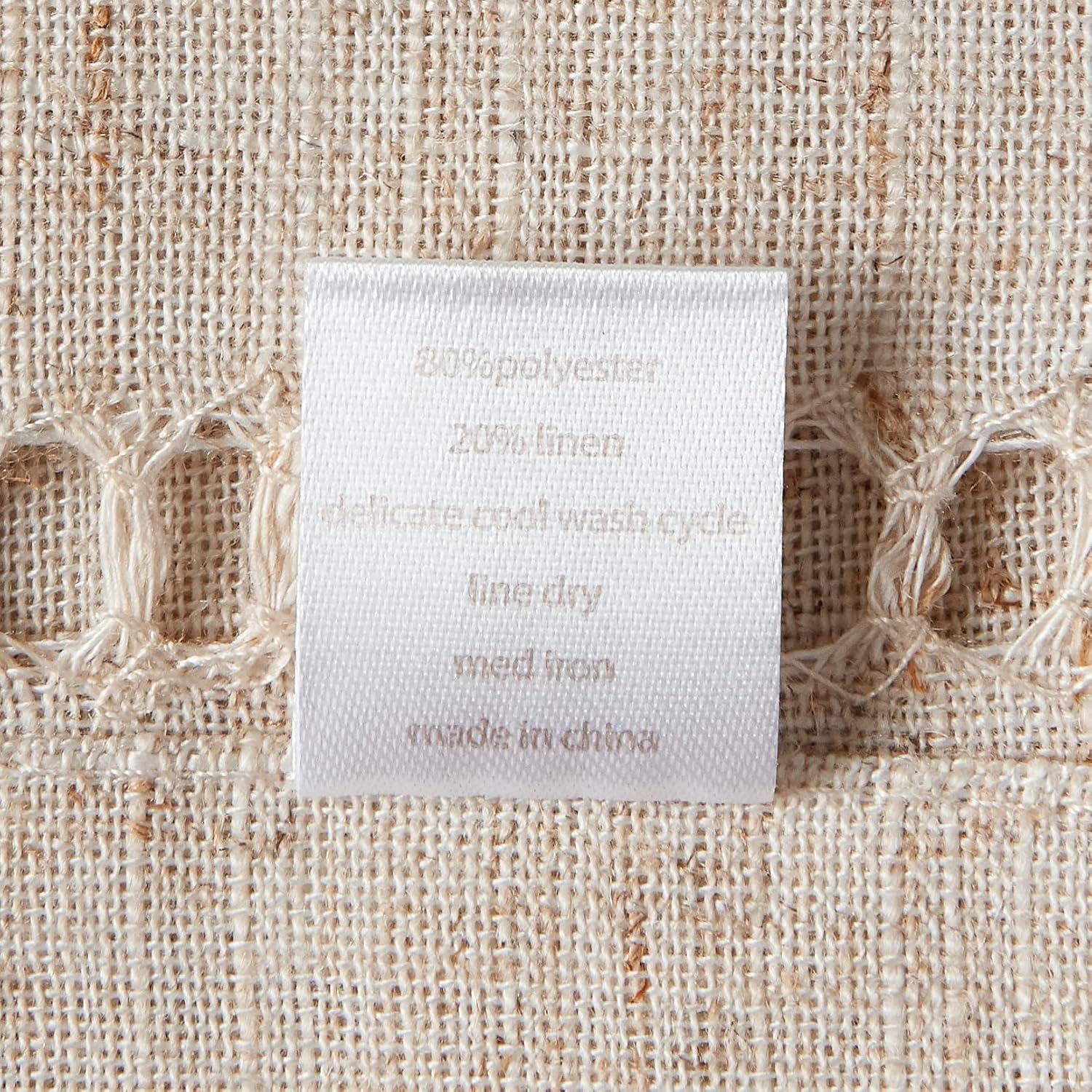 Natural Poly-Linen Blend Hemstitched Table Runner