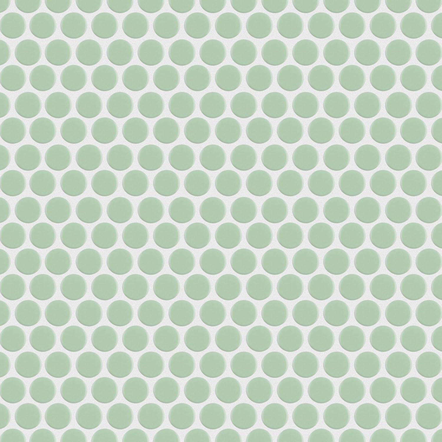 Metro Penny Matte Light Green 9-3/4 in. x 11-1/2 in. Porcelain Mosaic Tile (8.0 sq. ft./Case)