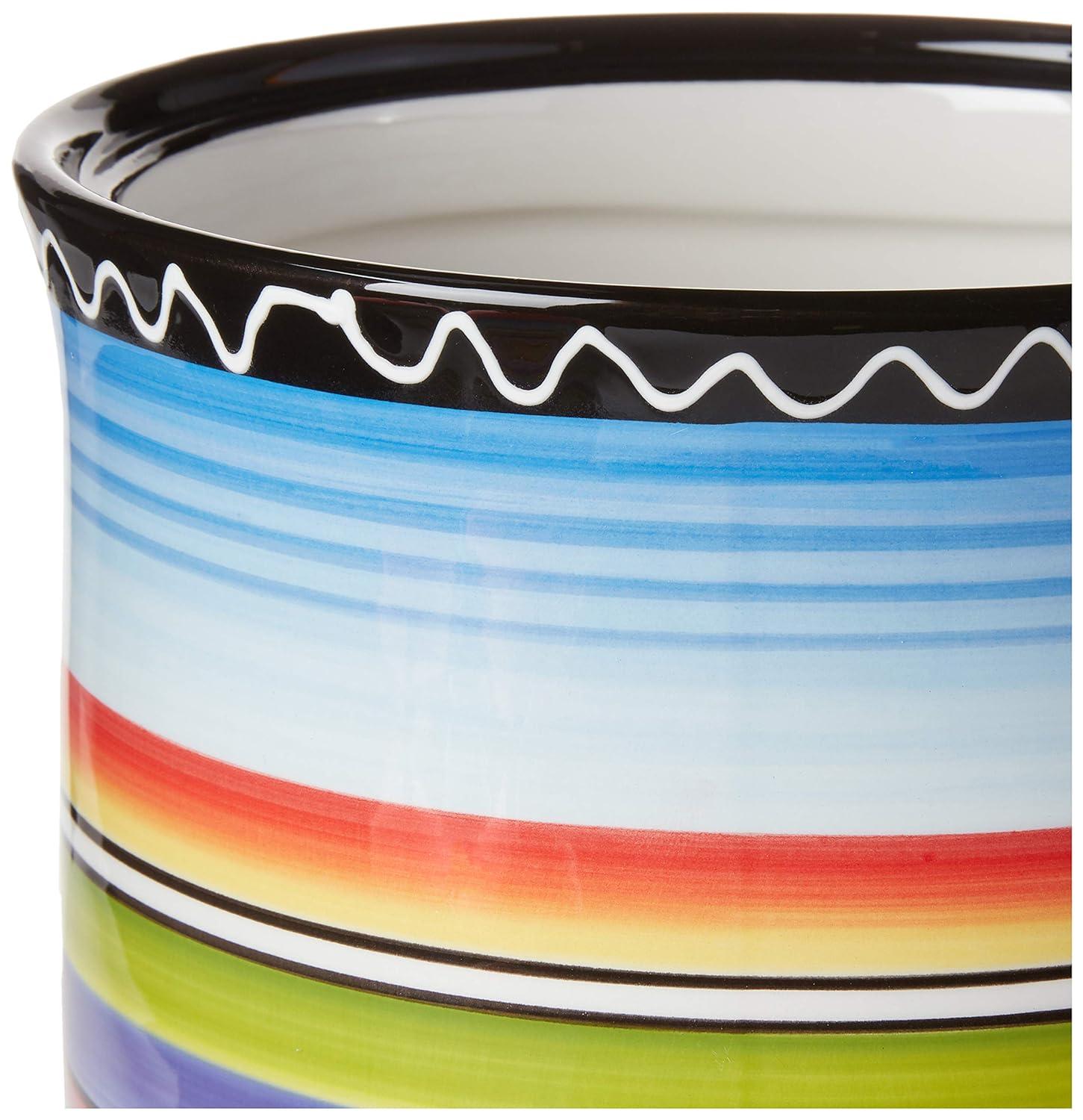 Tequila Sunrise Multi-Colored Glazed Earthenware Canister Set (3-Piece)