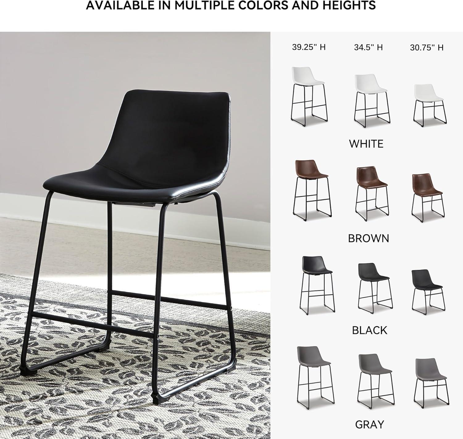 Signature Design by Ashley Centiar 24", Set of 2, Counter Height Modern Bucket Barstool
