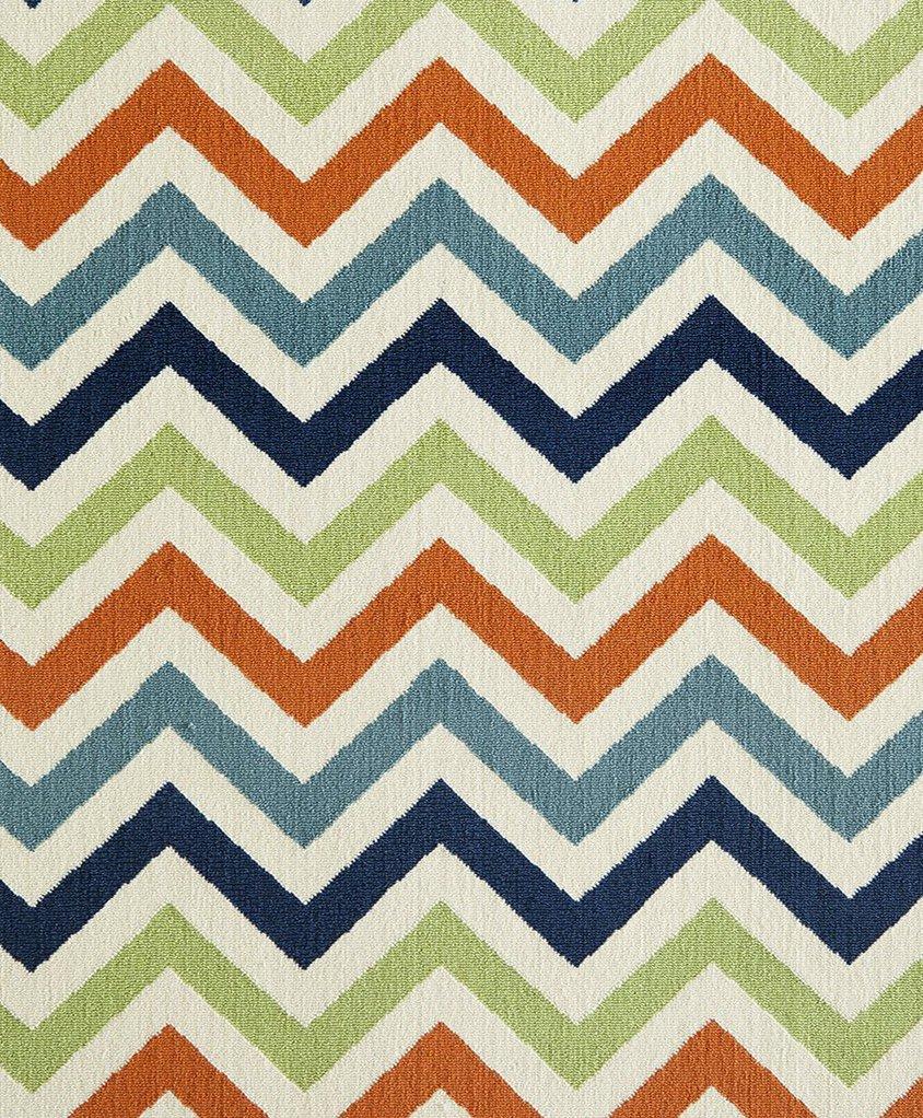 Momeni Rugs , Baja Collection Contemporary Indoor & Outdoor Area Rug, Easy to Clean, UV protected & Fade Resistant, 5'3" x 7'6", Multicolor