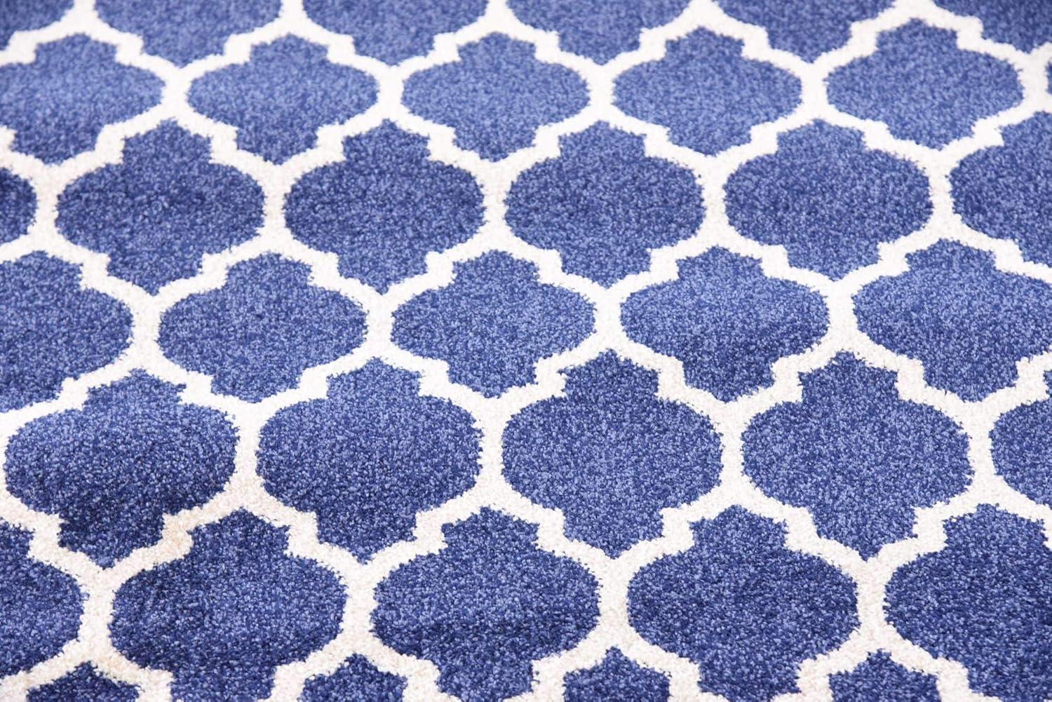 Unique Loom 2' 7 x 16' 5 Trellis Philadelphia Dark Blue Area Rug