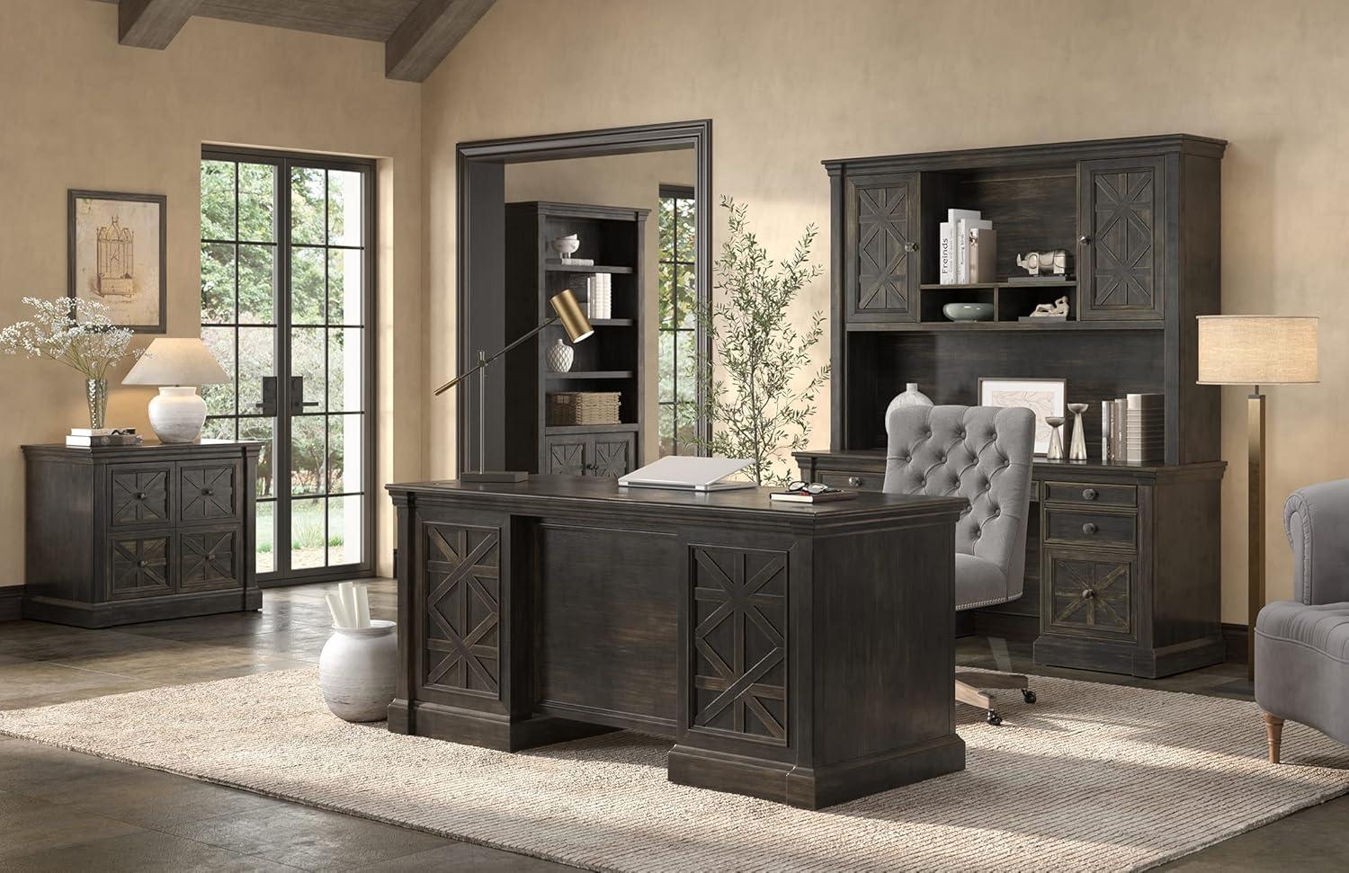 Kingston Traditional Wood Office Desk Dark Brown - Martin Furniture