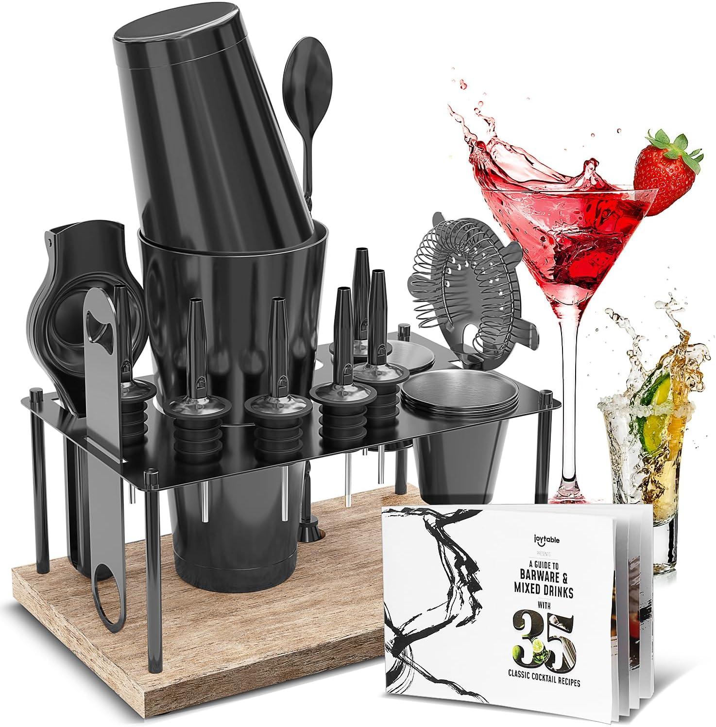 JoyTable Bar Set Cocktail Shaker Set, Stainless Steel Bartender Kit, Cocktail Set with Bar Tools