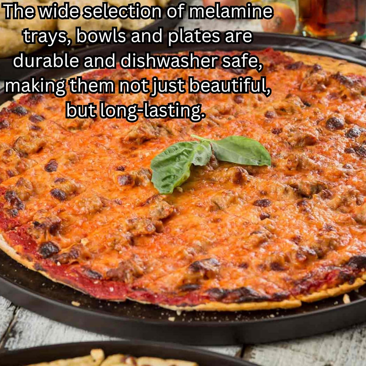 10.75" Round Brown Melamine Dinnerware Tray