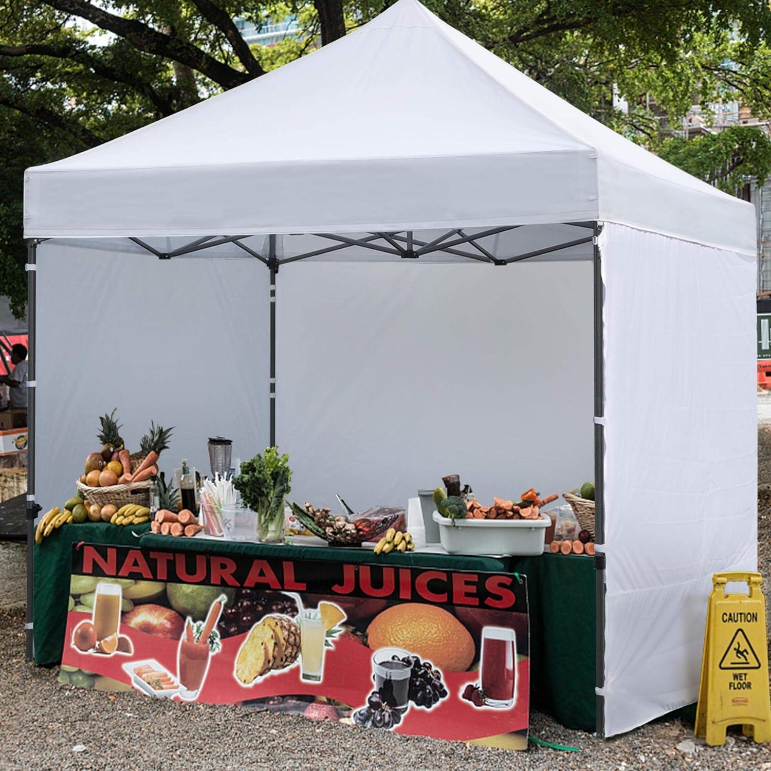 10x10ft White Waterproof Canopy Tent with Removable Sidewalls