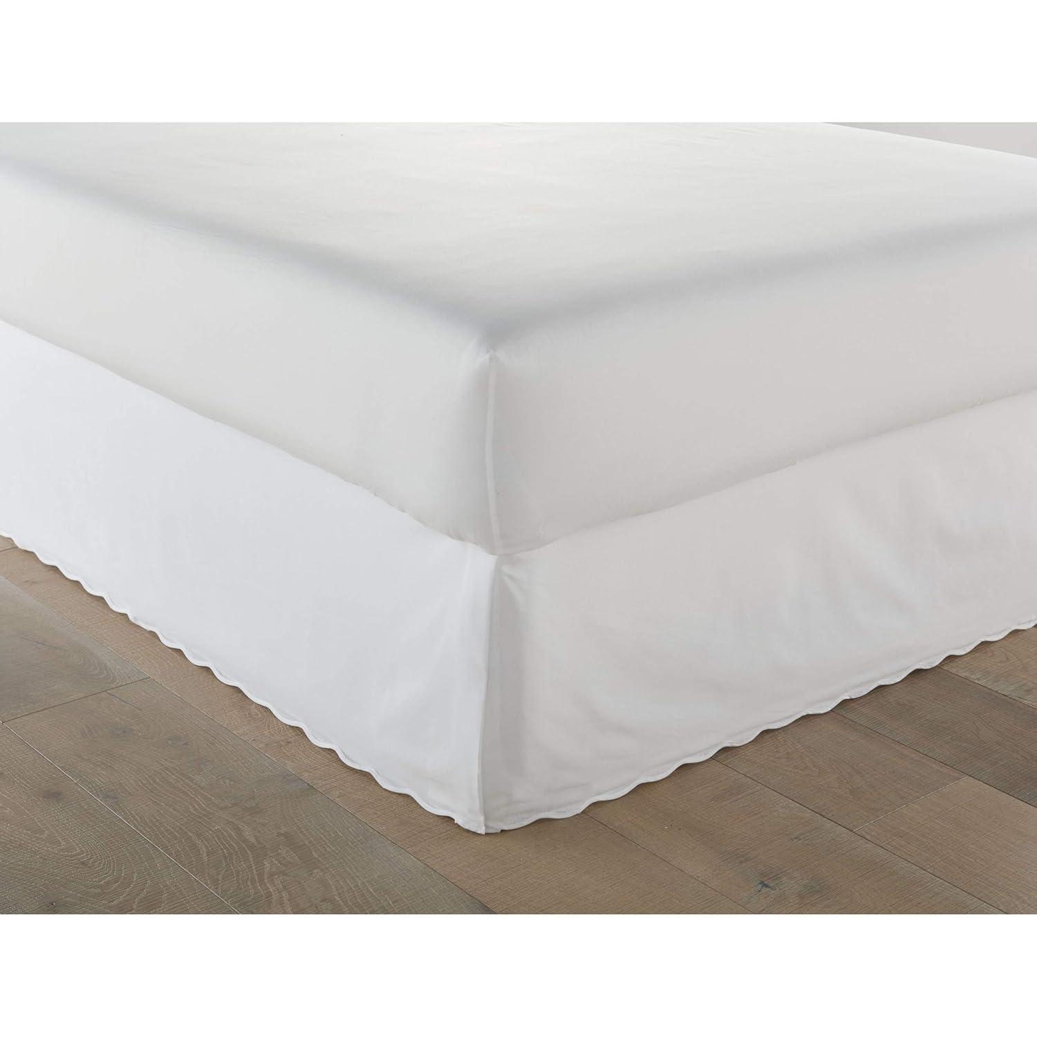 Stone Cottage Bedding Stripe Stone Cottage Solid Scalloped Cotton Bedskirt