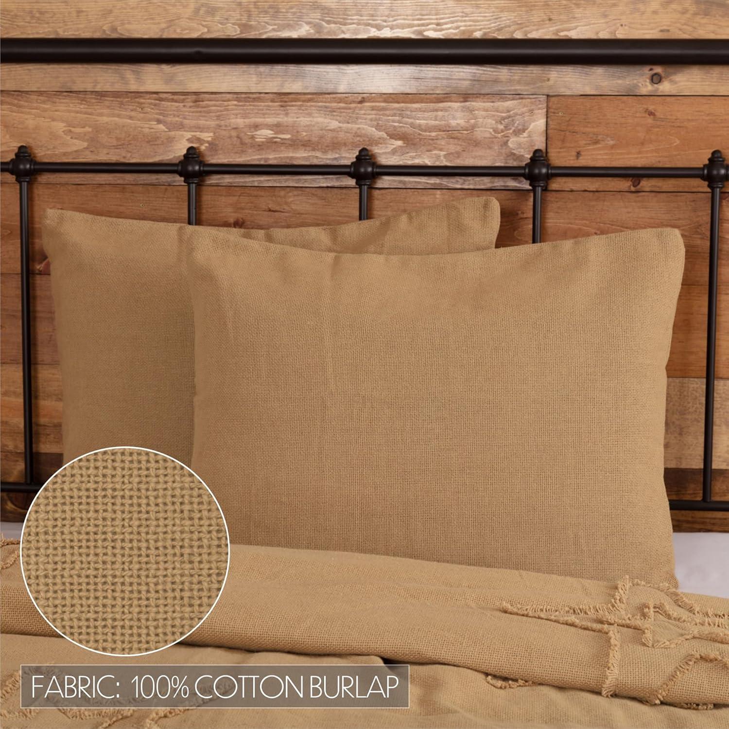 VHC Brands Burlap Natural, Farmhouse, Standard Sham, Tan