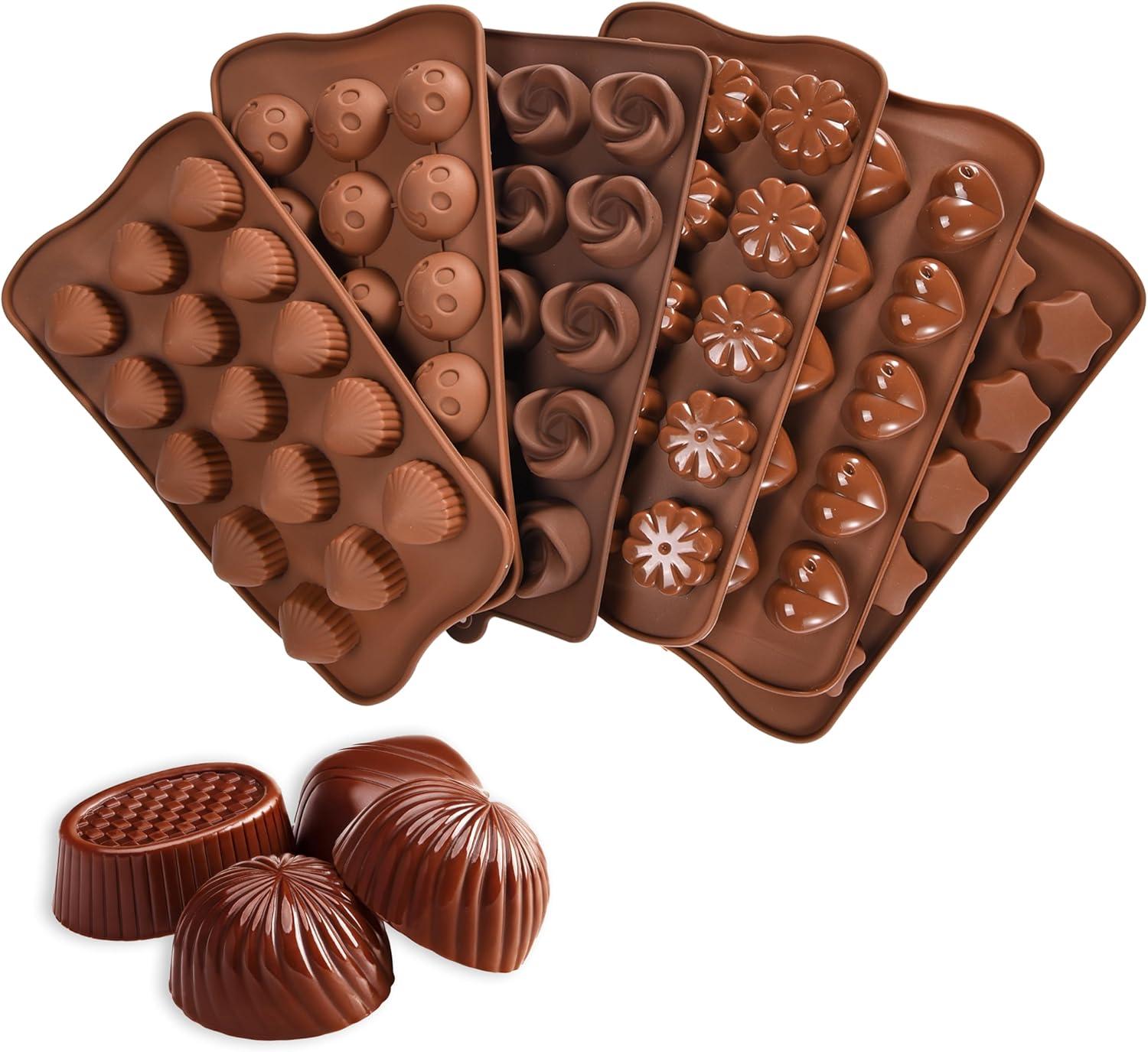 Kitchtic Silicone Non-stick Molds for Chocolate, Candy, Cookie and Mini Cake - 6 Piece