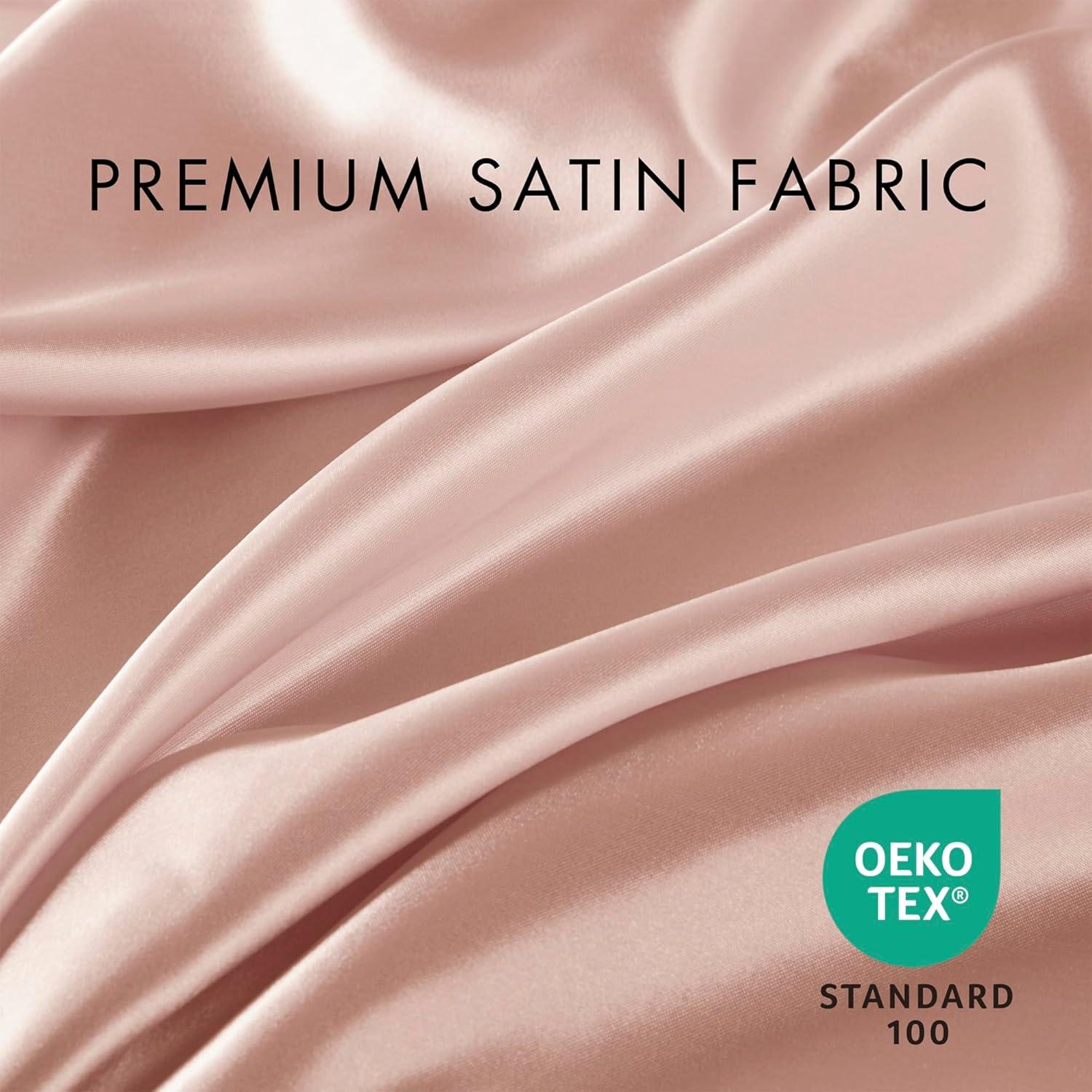 California King Satin Luxury 6pc Sheet Set Blush