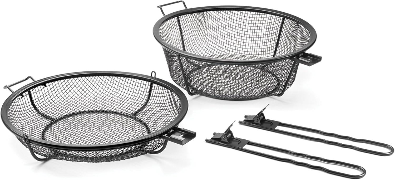 Jumbo Chef's Choice 3-in-1 Outdoor Grill Basket - Black Steel