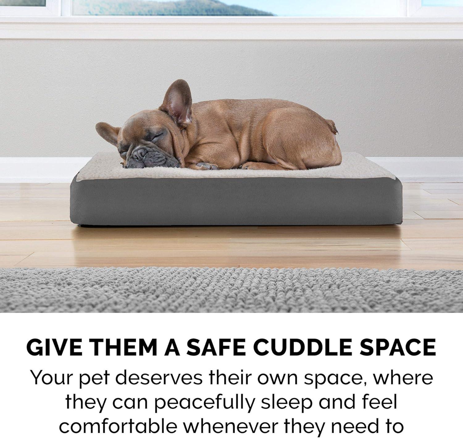 FurHaven Faux Sheepskin & Suede Deluxe Orthopedic Dog Bed