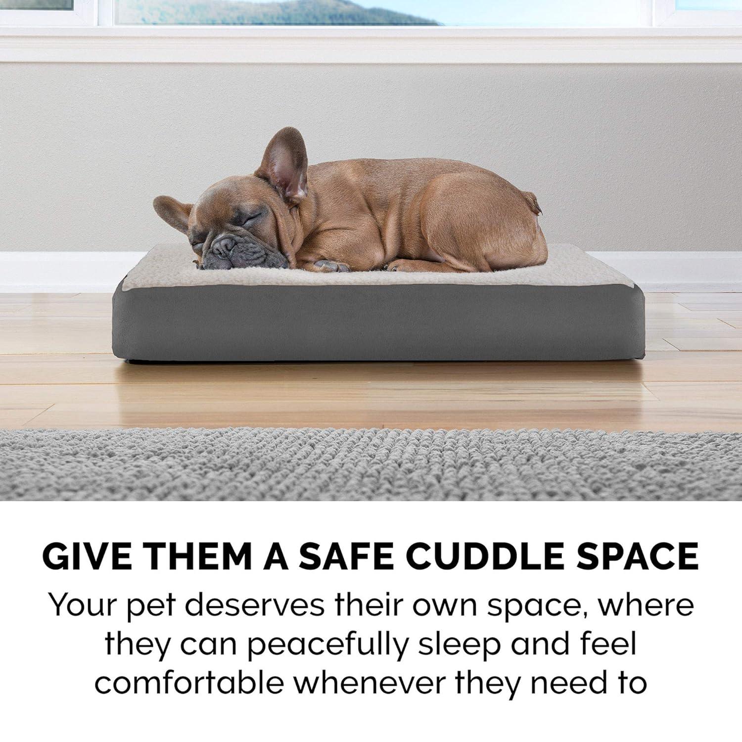 FurHaven Faux Sheepskin & Suede Deluxe Orthopedic Dog Bed