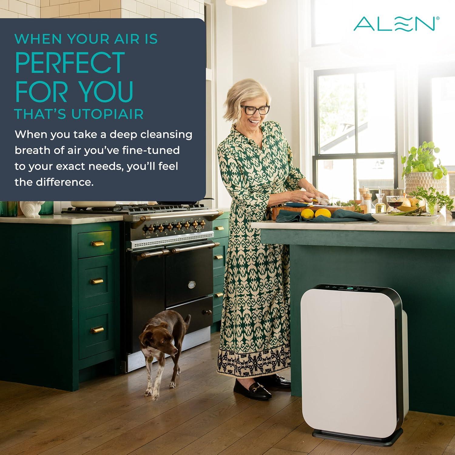 Alen BreatheSmart 45i 800 SqFt Air Purifier with Odor HEPA Filter for Allergens, Dust & Mold + Pet Dander & Odors - White