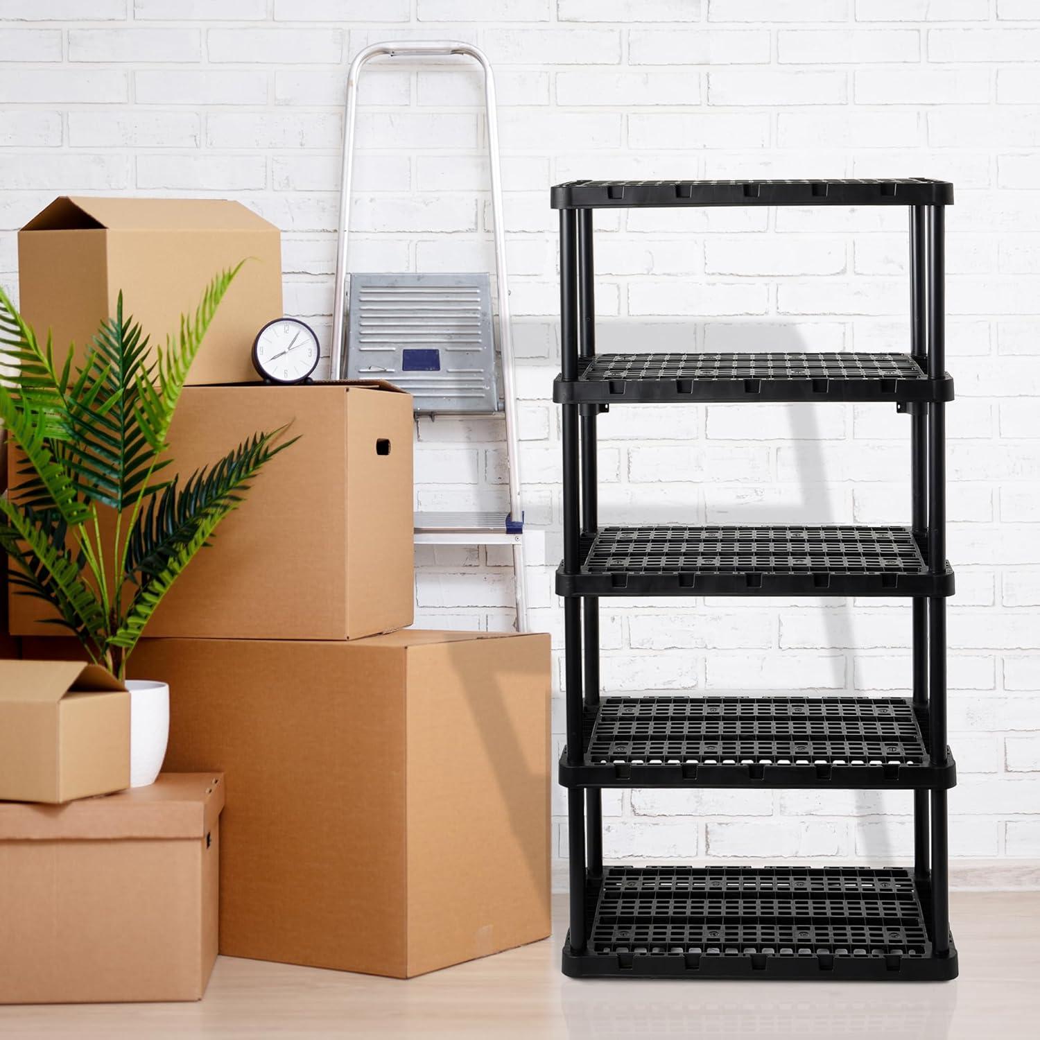 Gracious Living Storage 36'' W Plastic Shelving Unit