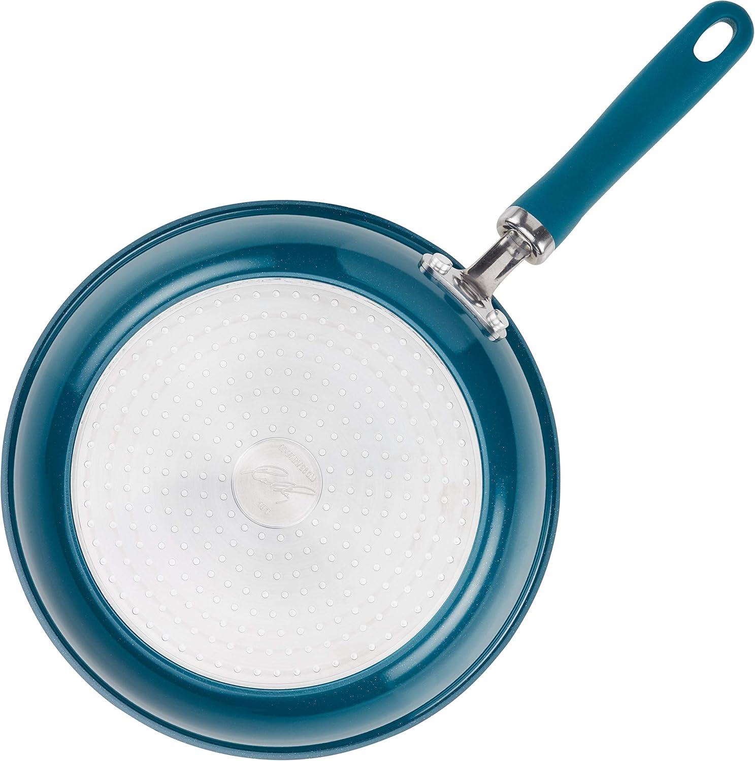 Rachael Ray Create Delicious Aluminum Nonstick Cookware Set, 13-Piece, Teal Shimmer