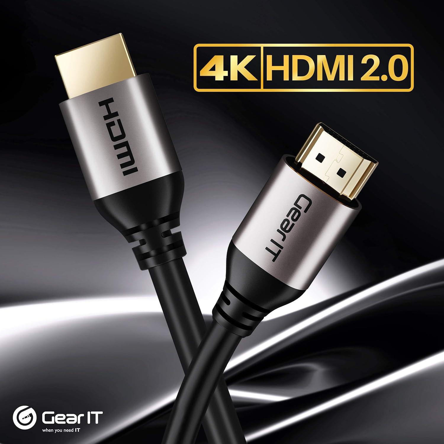 GearIT HDMI Cable CL3 In-Wall Rated (50ft / 15.2m) High-Speed HDMI 2.0b, 4K 60hz, 3D, ARC, HDCP 2.2, HDR, 18Gbps