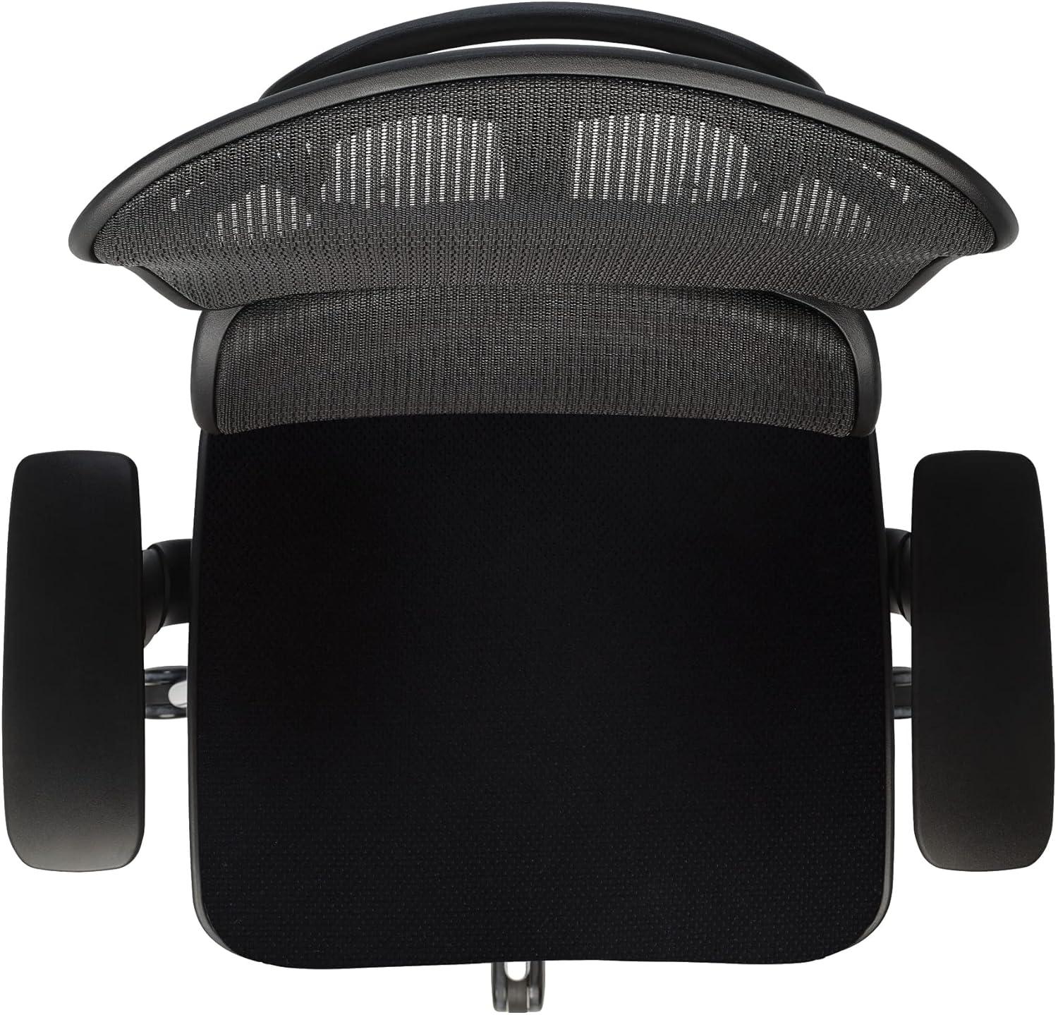 Black Mesh and Fabric Mid-Back Swivel Executive Chair