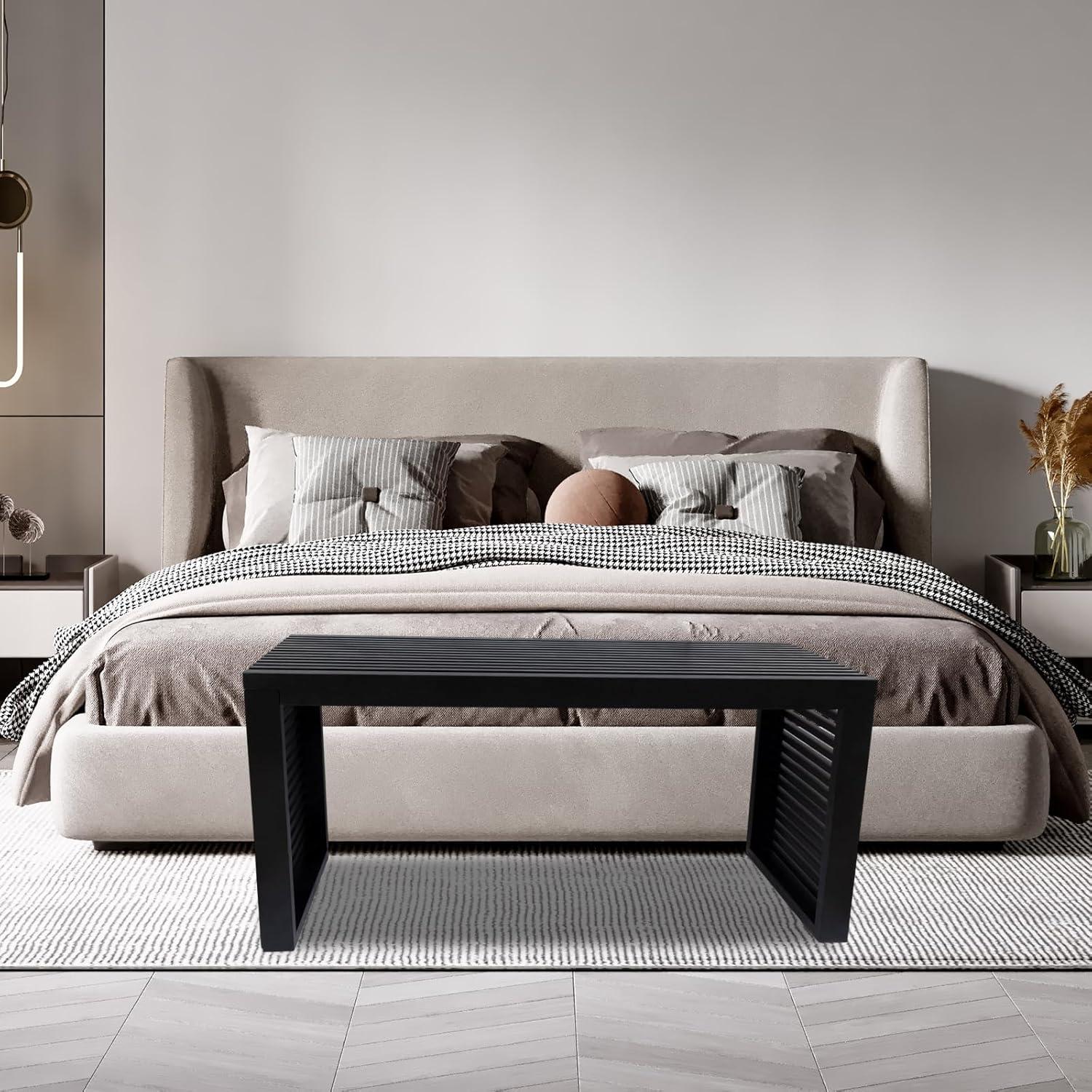 Latitude Run® Seamas Bamboo Bench, Farmhouse Dining Bench Entryway Bench for Living Room, Hallway, Bedroom, Bathroom