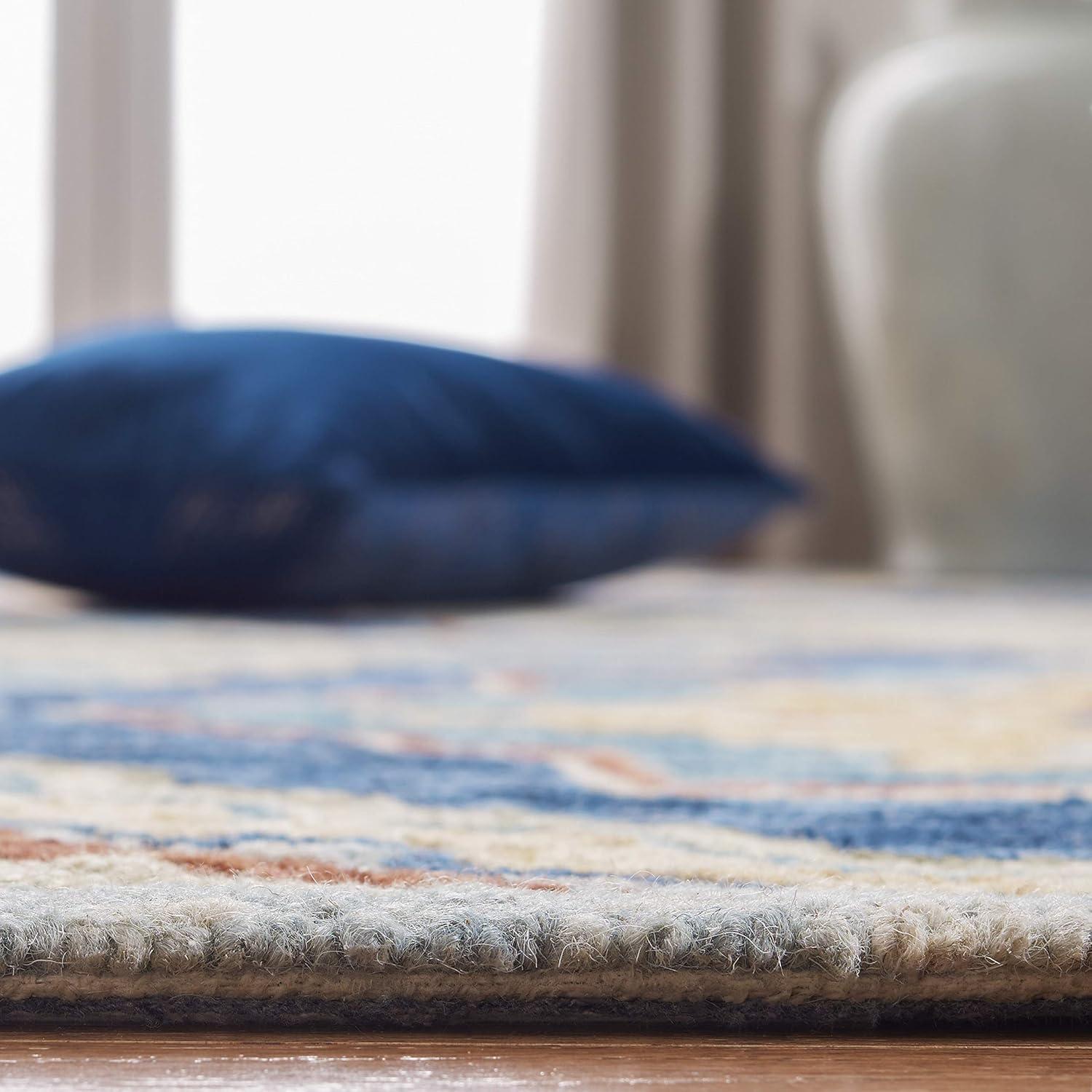 Suzani SZN503 Hand Tufted Area Rug - Navy/Green - 6'x6' - Safavieh.