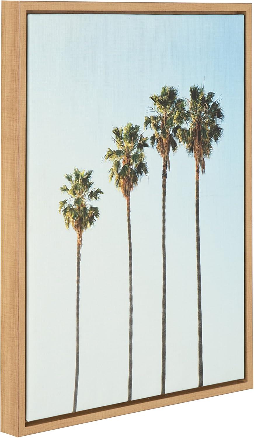 Palm Trees Framed Kids' Canvas Art Natural (24"x18") - Uniek