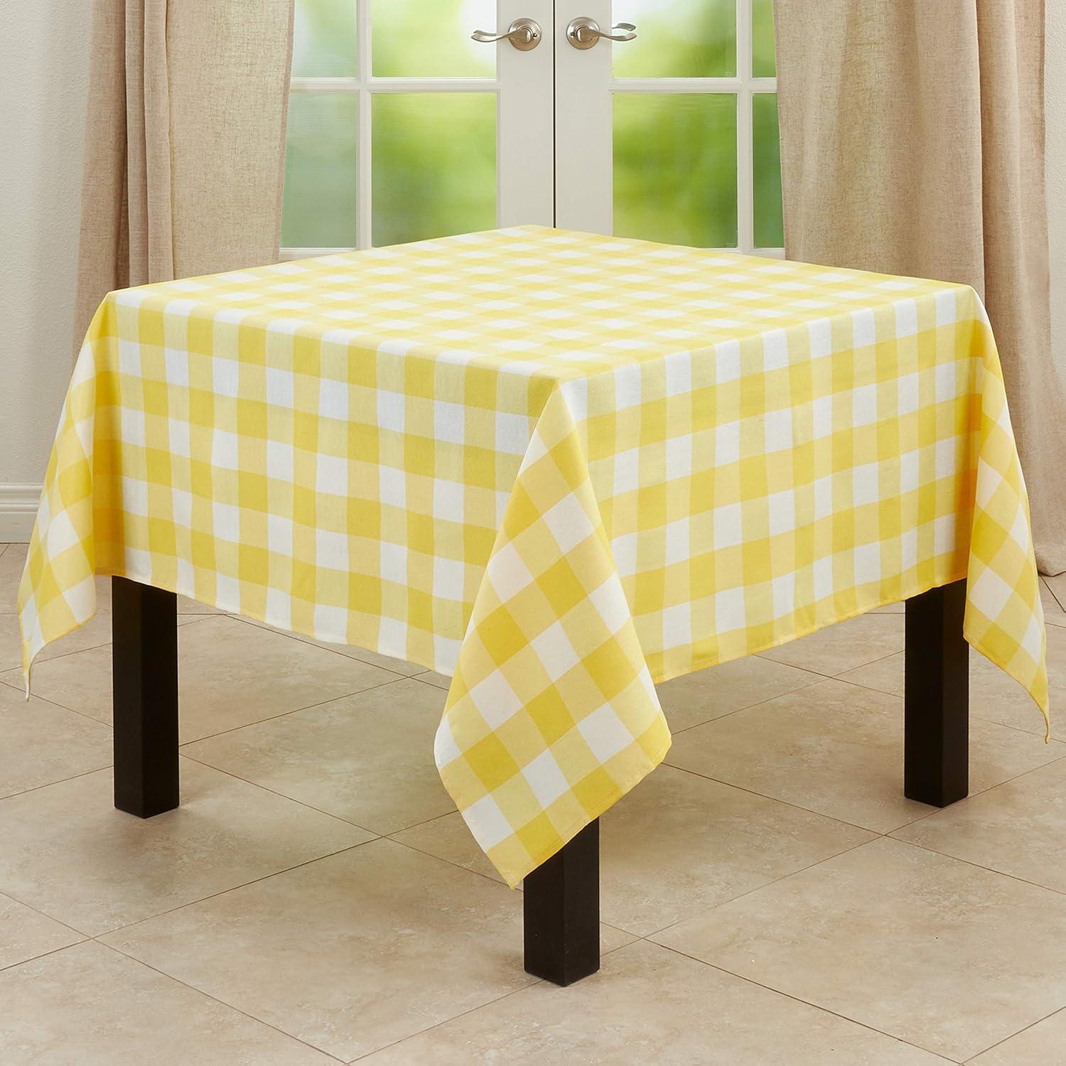 Saro Lifestyle Cotton Blend Buffalo Plaid Tablecloth