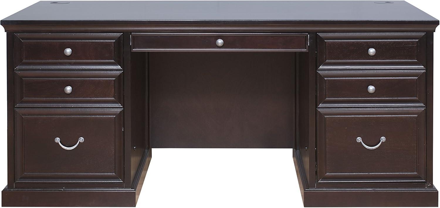 Martin Furniture Fulton 68" Double Pedestal Executive Desk in Espresso