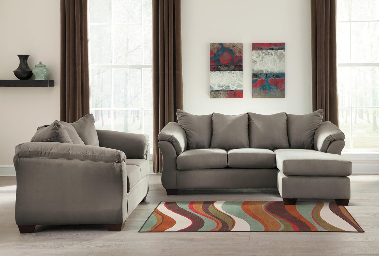Signature Design by Ashley Darcy Fabric Loveseat in Cobblestone
