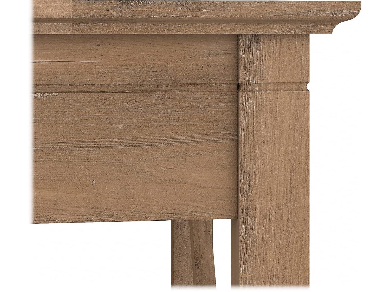 Key West L Desk with Mobile File Cabinet in Reclaimed Pine - Engineered Wood