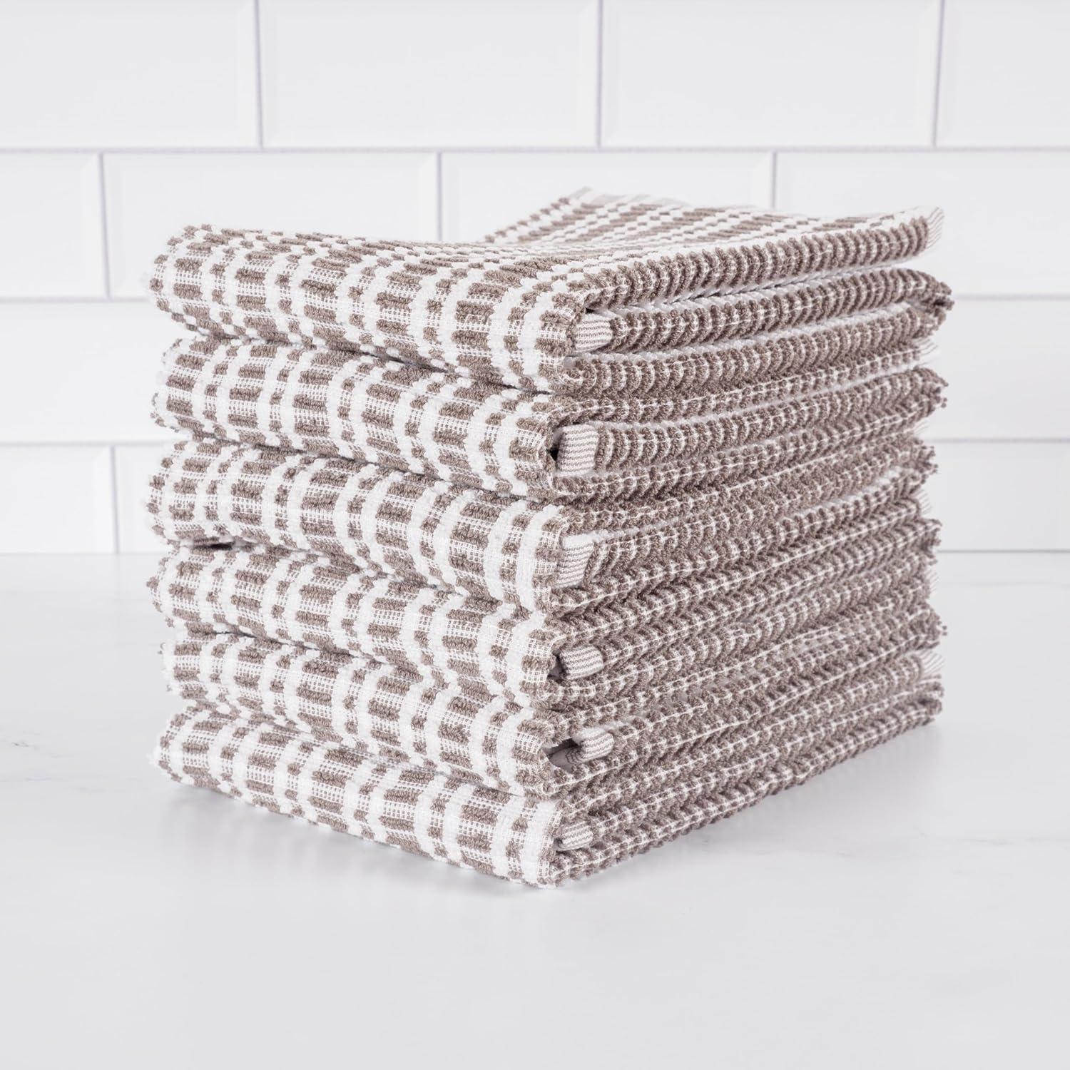 Set Of 6 Ripple Terry Kitchen Towel - 16" x  28"