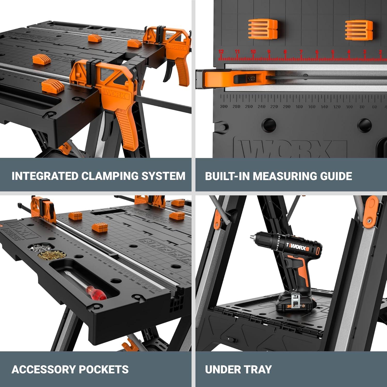 Worx WX051 Pegasus with (2) quick clamps and (4) clamp dogs