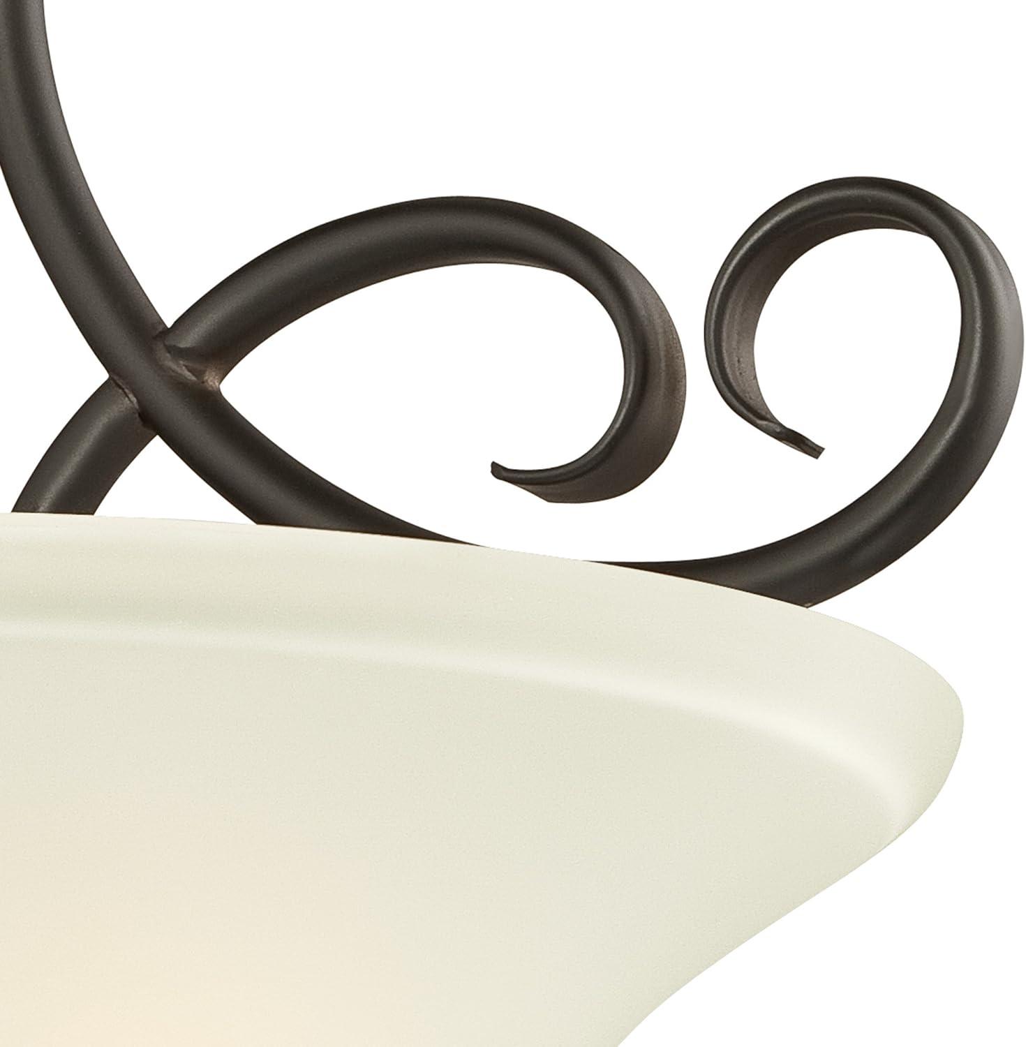 Westinghouse 6306500 Dunmore Two Light Indoor Semi Flush Ceiling Fixture, Oil Rubbed Bronze with Frosted Glass