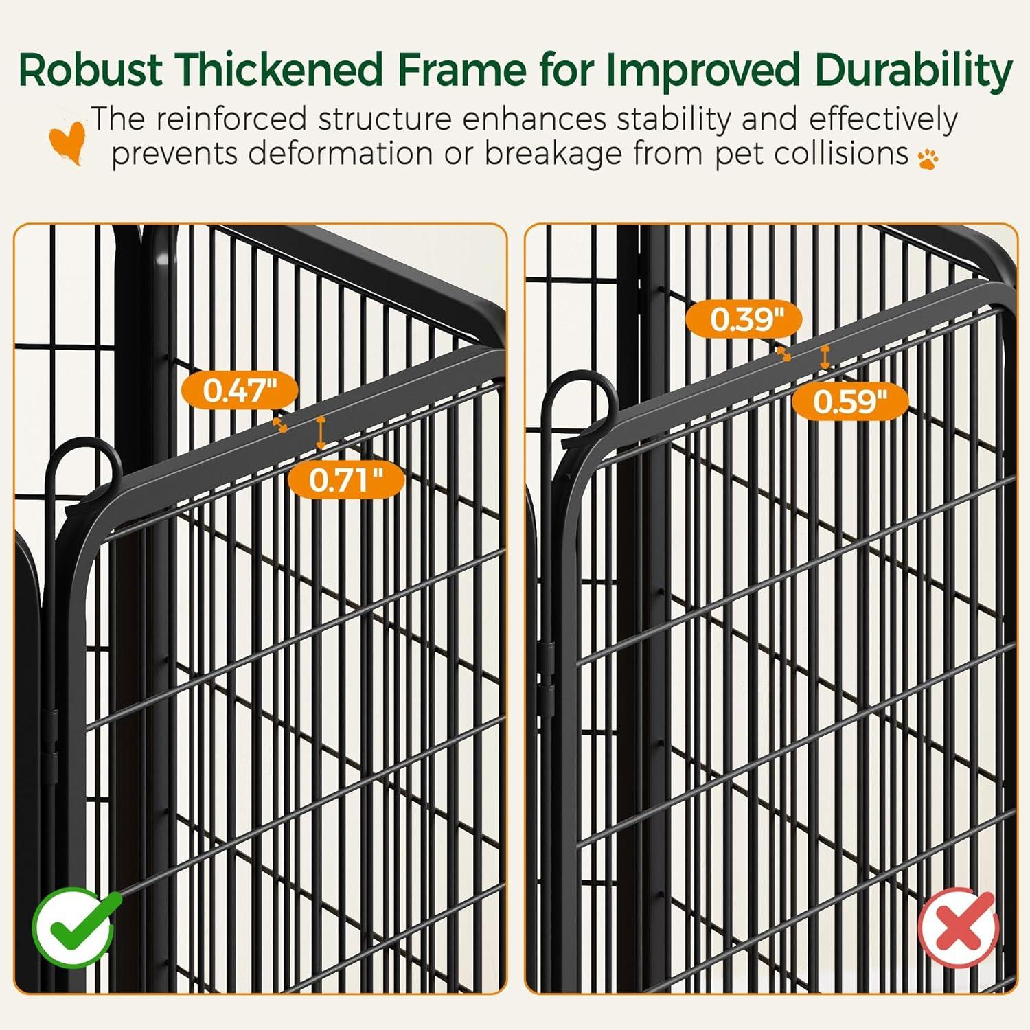 Yaheetech Dog Playpen Outdoor, 24 inch 32 Panels Dog Pen Indoor Heavy Duty Puppy Exercise Pen Metal Pet Fence for RV Camping/Yard/Garden