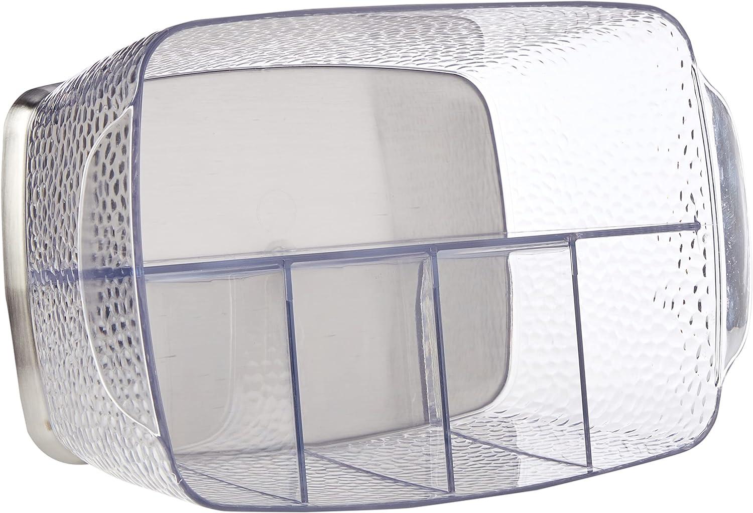 Clear Plastic Silverware Caddy with Stainless Steel Base