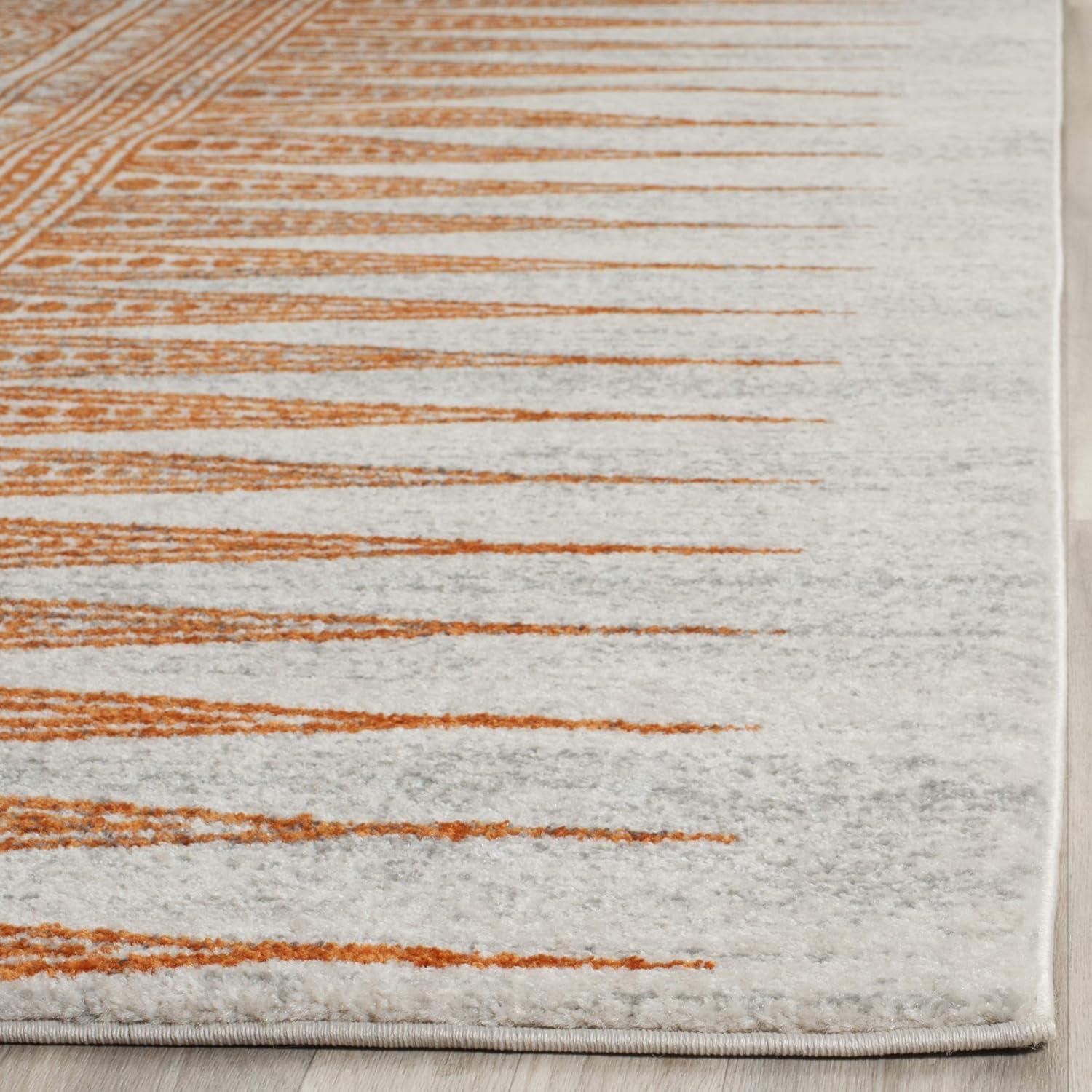 Evoke EVK226 Power Loomed Accent Rug Ivory / Orange 2'-2" X 4' - Safavieh.