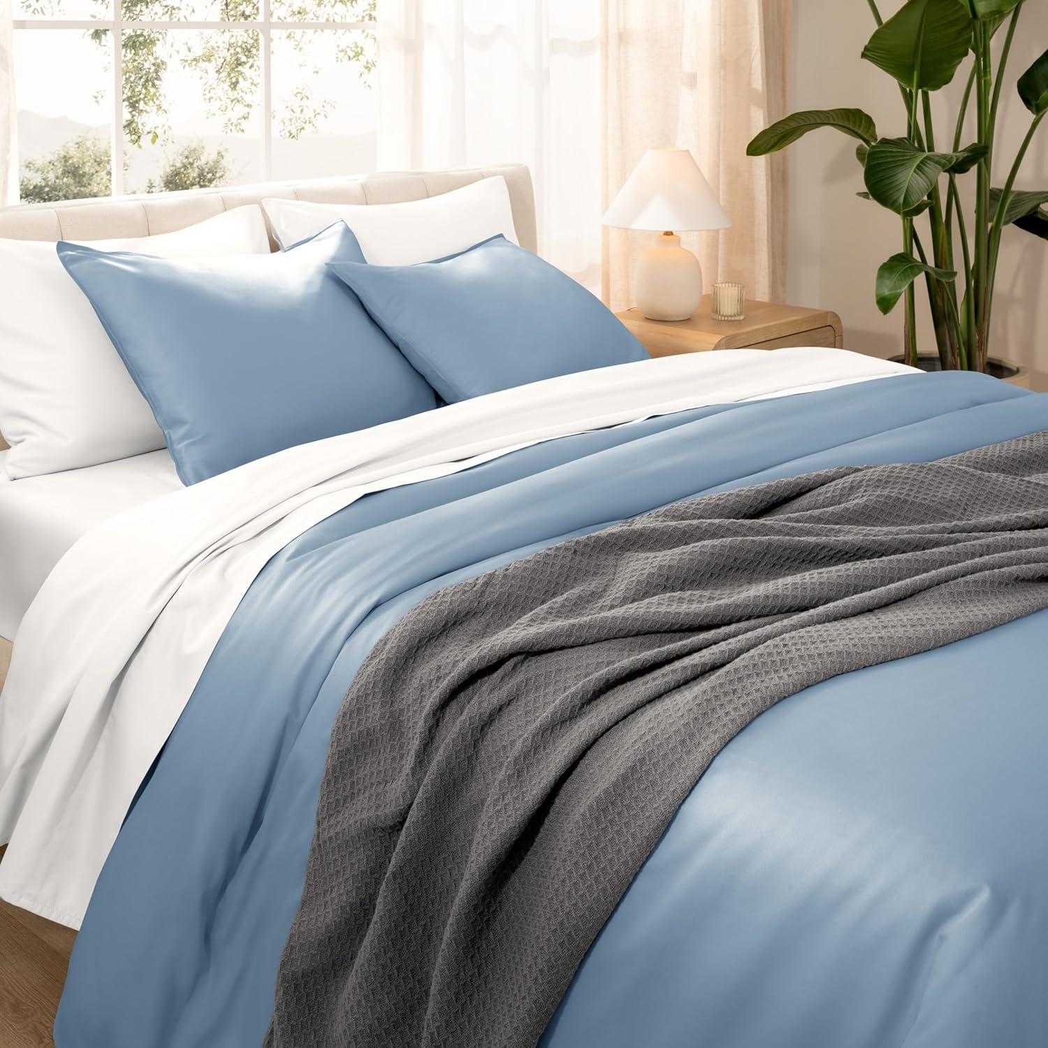 Bare Home 400 Thread Count Organic Cotton Sateen Duvet Cover Set